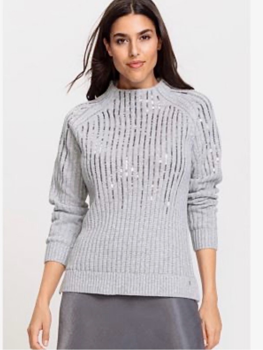 Olsen grey sequinned Henny sweater